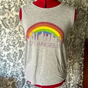 Sleeveless rainbow Los Angeles shirt